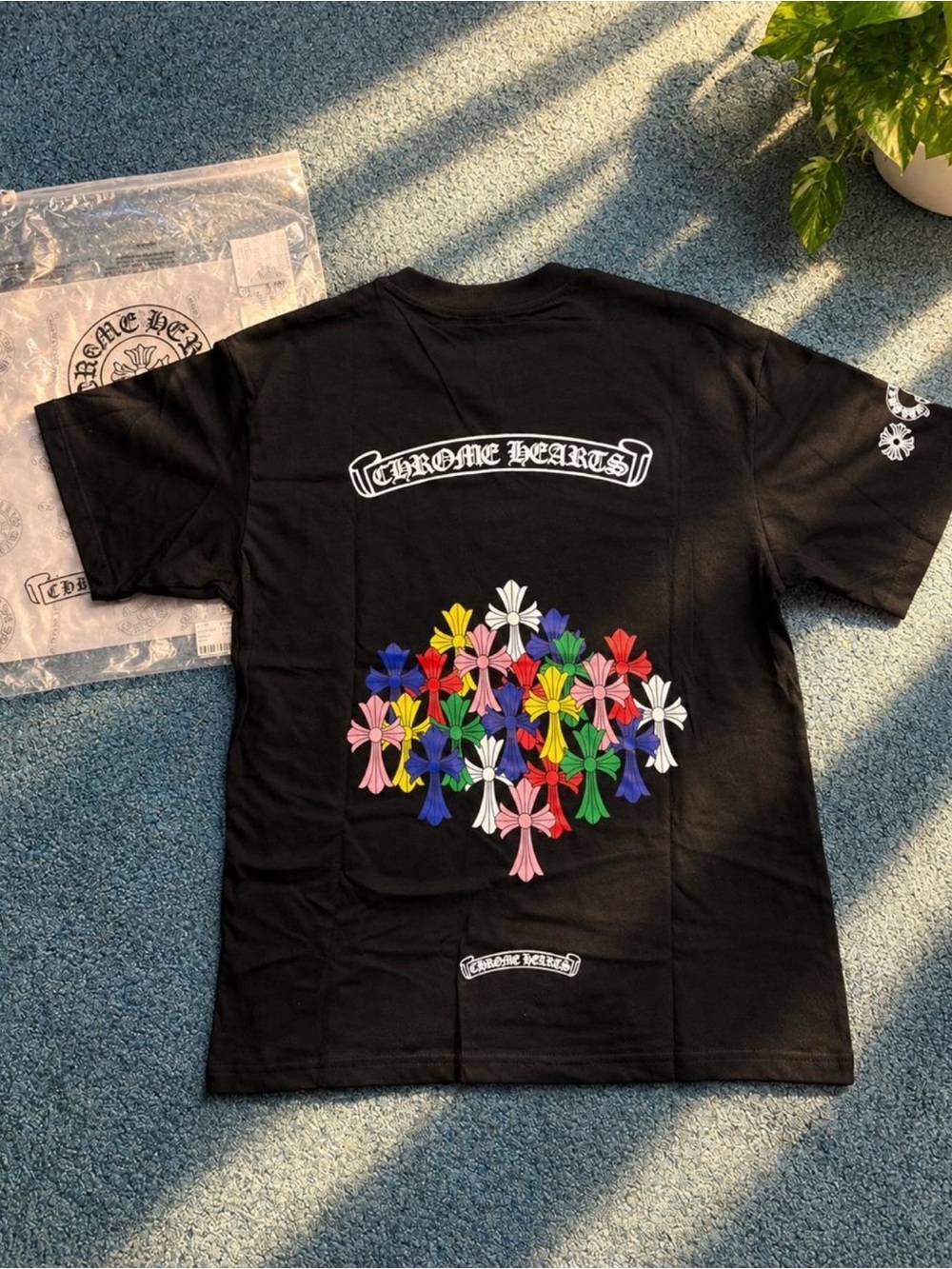 Chrome Hearts Black Kids 
 with Multicolor Flower Crosses